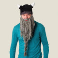 Knitted Viking Beard & Horned Hat Beanie