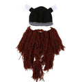 Knitted Viking Beard & Horned Hat Beanie